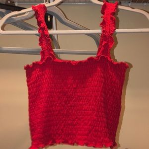 Hollister red bandeau crop top